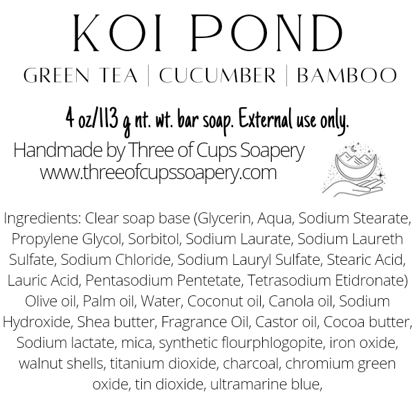 Koi Pond, cucumber and green tea scented soap