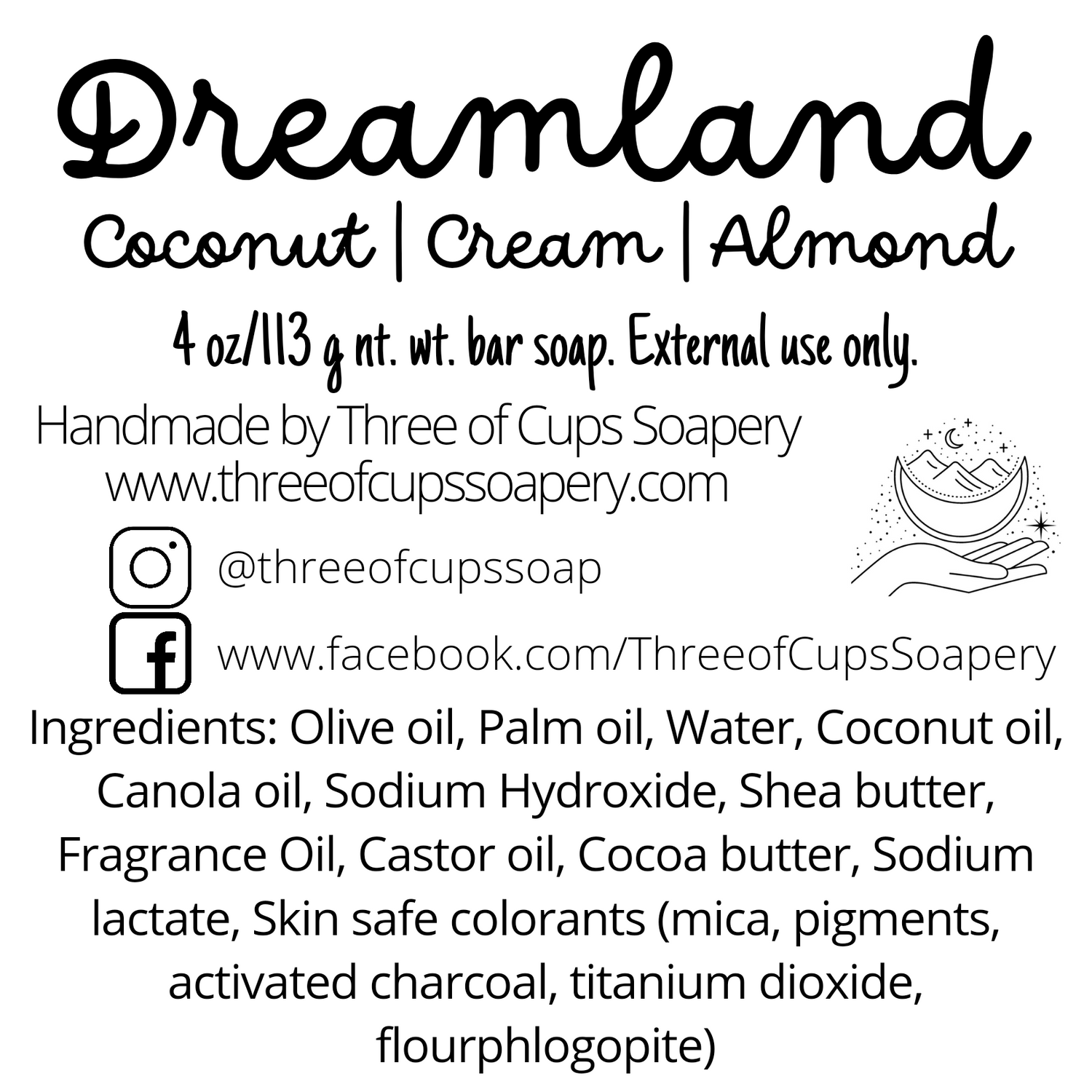 Dreamland soap label