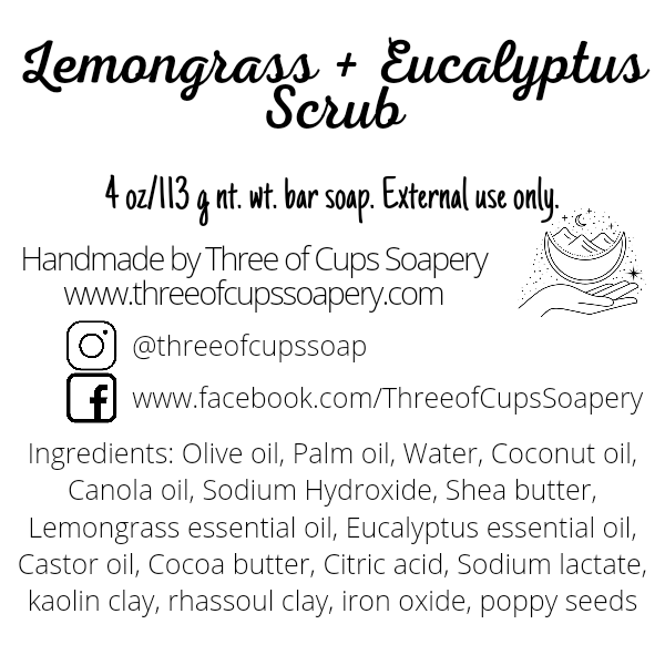 Lemongrass + Eucalyptus scrub soap