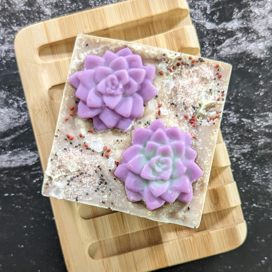 Desert soap on dish