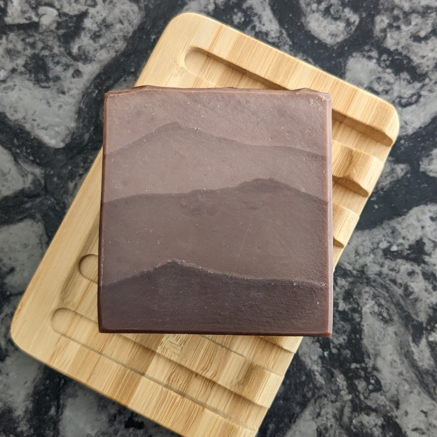 Brown Soap with mountain design 